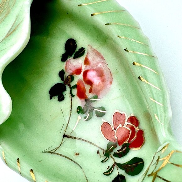 Antique Chinese Hand-Painted Fish Shaped Ceramic Dish Qing Dynasty Green - Picture 10 of 10